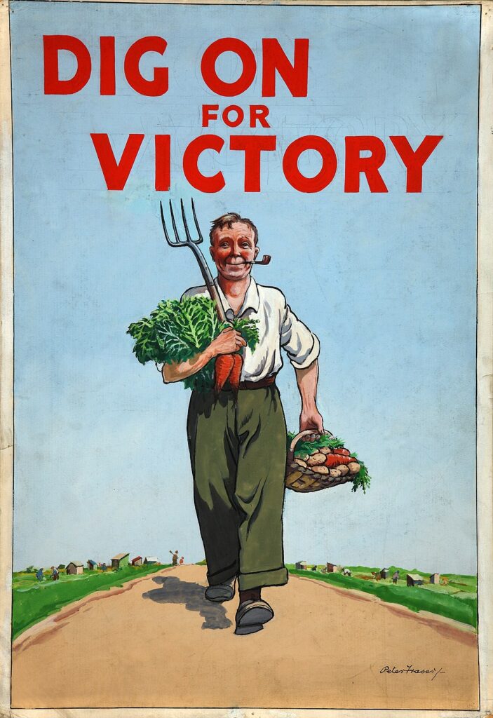 "Dig on for Victory" poster by Peter Fraser